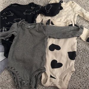Set of 4 long sleeve carters 3M onesies